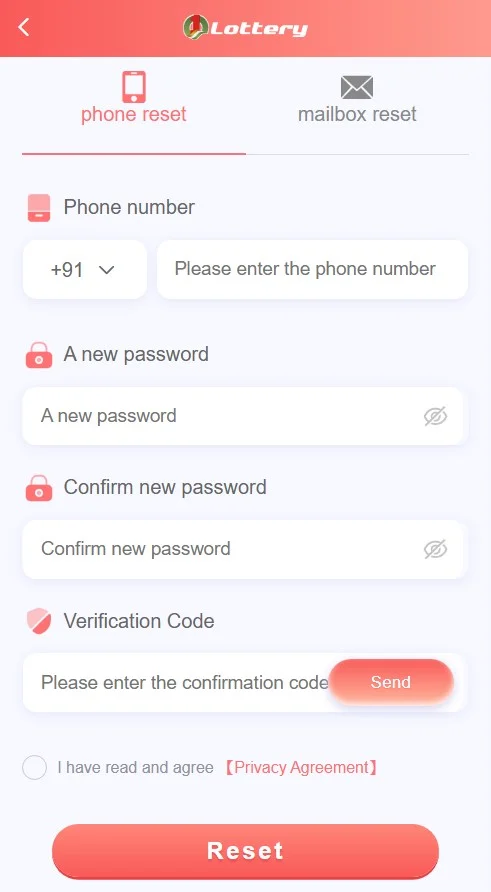 1 lottery password reset page